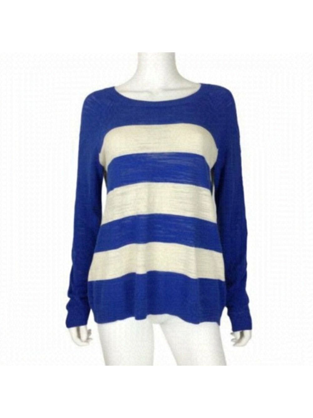 Madewell - Lightweight Knit Blue  And Ivory Long Sleeved Sweater Size S